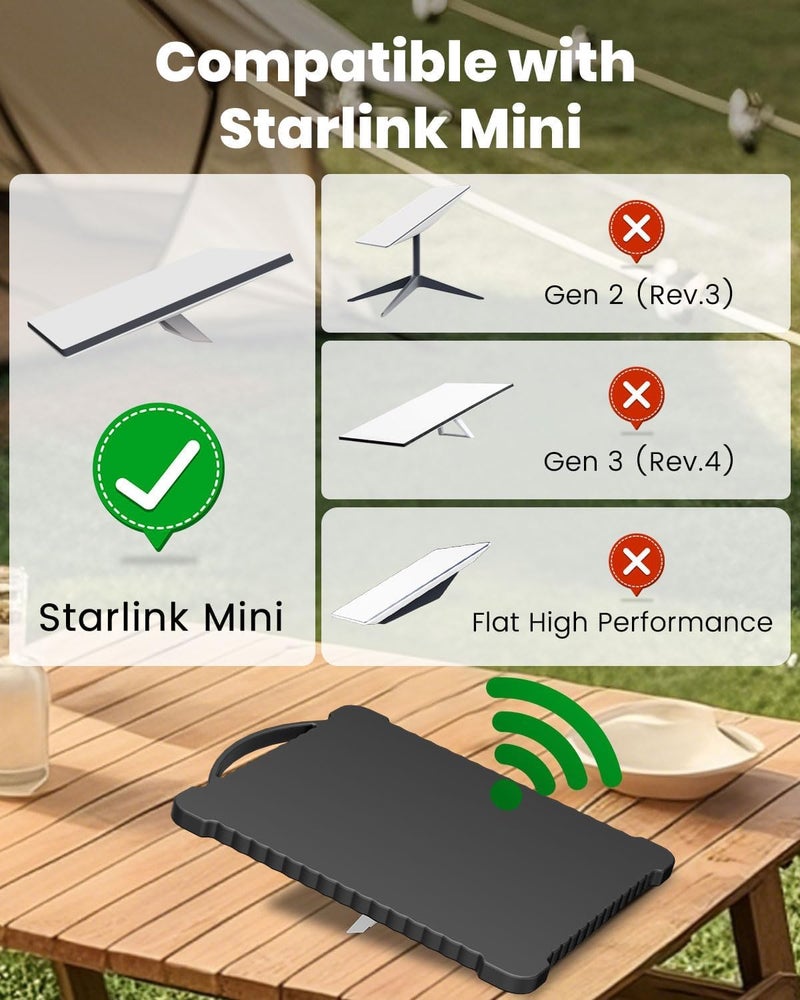 Mwin Starlink Mini Protective Cover - Waterproof & Scratch-Resistant Starlink Mini Accessories Silicone Case, Portable Protector with Wavy Edge Design for Satellite Antenna, Perfect for RV (Black) - Image 5